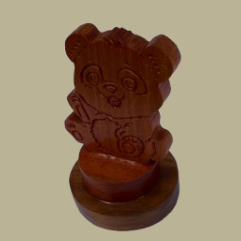 Wooden Teddy Figurine